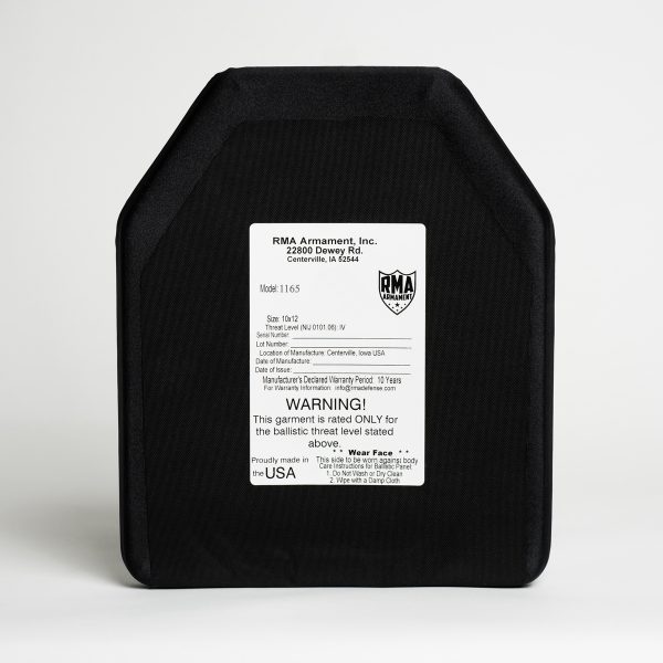 RMA 1165 Lightweight Level 4 Plate back